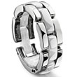 1 Row white Diamond Ceramic Unisex Wedding Ring