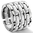 3 Row white Diamond Ceramic Unisex Wedding Ring
