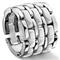 3 Row white Diamond Ceramic Unisex Wedding Ring