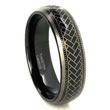 Black Tungsten 6mm Dome Laser Engraved Wedding Band Ring