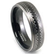 Black Tungsten 6mm Laser Engraved Wedding Band Ring