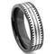 2nd Generation Tungsten Carbide Two Tone Milgrain Wedding Band Ring
