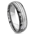 2nd Generation Tungsten Carbide Two Tone Dome Milgrain Wedding Band Ring