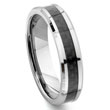 Tungsten Carbide 6MM Carbon Fiber Inlay Wedding Band Ring