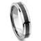 Tungsten Carbide 6MM Carbon Fiber Inlay Wedding Band Ring