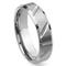 Tungsten Carbide Diamond Cut Groove Beveled Wedding Band Ring