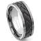 Titanium Brown Braided Leather Wedding Band Ring