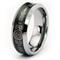 Art Deco Black Concave Tungsten Carbide Wedding Band Ring