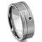 TAO Tungsten Carbide Black & White Diamond Wedding Band Ring