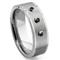 Tungsten Carbide Black Diamond Flat Top Wedding Band Ring