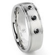 Cobalt XF Chrome 8MM Black Diamond Dome Wedding Band Ring