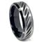Black Tungsten 8MM Diamond Cut Beveled Wedding Band Ring