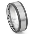 Cobalt XF Chrome 8MM Matte Finish Two-Tone Flat Wedding Band Ring