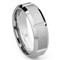 Cobalt XF Chrome 8MM Brush Finish Wedding Band Ring w/ Grooves