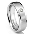 Cobalt XF Chrome 8MM Beveled Solitaire Diamond Wedding Band Ring