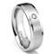 Cobalt XF Chrome 8MM Beveled Solitaire Diamond Wedding Band Ring