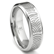 Cobalt XF Chrome Laser Engraved Wedding Band Ring w/ Ripple Designs