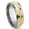 Concave Gold Barb Wire Tungsten Carbide Wedding Band Ring 