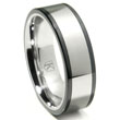 Cobalt XF Chrome 8MM Two Tone Flat Polished Wedding Band Ring