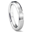 Cobalt XF Chrome 4MM Brush Center Beveled Wedding Band Ring