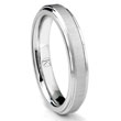 Cobalt XF Chrome 4MM Satin Finish Wedding Band Ring w/ Raised Center