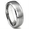 Tungsten Carbide Dome Matte Center Wedding Band Ring