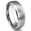 Tungsten Carbide Dome Matte Center Wedding Band Ring