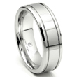 Cobalt XF Chrome 8MM Double Groove High Polish Wedding Band Ring