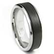 Cobalt XF Chrome Two Tone Di Seta Finish Wedding Band Ring w/ Grooves