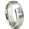 Cobalt Chrome 8MM Solitaire Diamond Dome Wedding Band w/ Brushed Center