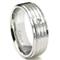 Cobalt Chrome 8MM Solitaire Hammer Finish Diamond Wedding Band Ring