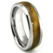 Tungsten Carbide Tiger Eye Inlay Dome Wedding Band Ring