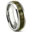 Tungsten Carbide Oak Marble Inlay Dome Wedding Band Ring