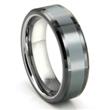 Tungsten Carbide Grey Meteorite Inlay Wedding Band Ring