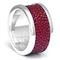 Sterling Silver Red Organic Stingray Leather Ring
