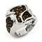 Sterling Silver Mocha Organic Stingray Leather Signet Ring