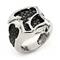 Sterling Silver Hematite Organic Stingray Leather Signet Ring