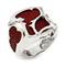 Sterling Silver Red Organic Stingray Leather Signet Ring