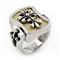 Sterling Silver White Stingray Leather Signet Cross Fleury Ring