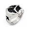 Sterling Silver Hematite Stingray Leather Round Signet Ring