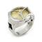 Sterling Silver White Stingray Leather Round Signet Ring