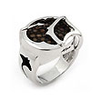 Sterling Silver Mocha Stingray Leather Round Signet Ring