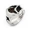 Sterling Silver Mocha Stingray Leather Round Signet Ring