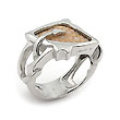 Sterling Silver Tan Organic Stingray Leather Ring