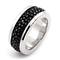 Sterling Silver Hematite Stingray Leather Band Ring