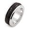 Sterling Silver Mocha Stingray Leather Band Ring 