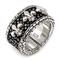 Sterling Silver Hematite Stingray Fleur-De-Lis Ring