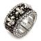 Sterling Silver Mocha Stingray Fleur-De-Lis Ring