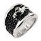 Sterling Silver Hematite Stingray Maori Ring
