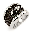 Sterling Silver Mocha Stingray Maori Ring